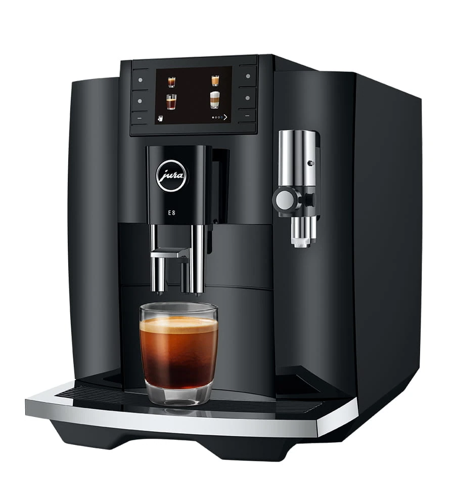Jura E8 Automatic Coffee Machine, Piano Black